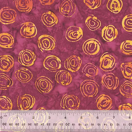 Anthology Batik - Plum Fizz 2749Q X Scribble Dot Plum By The Yard