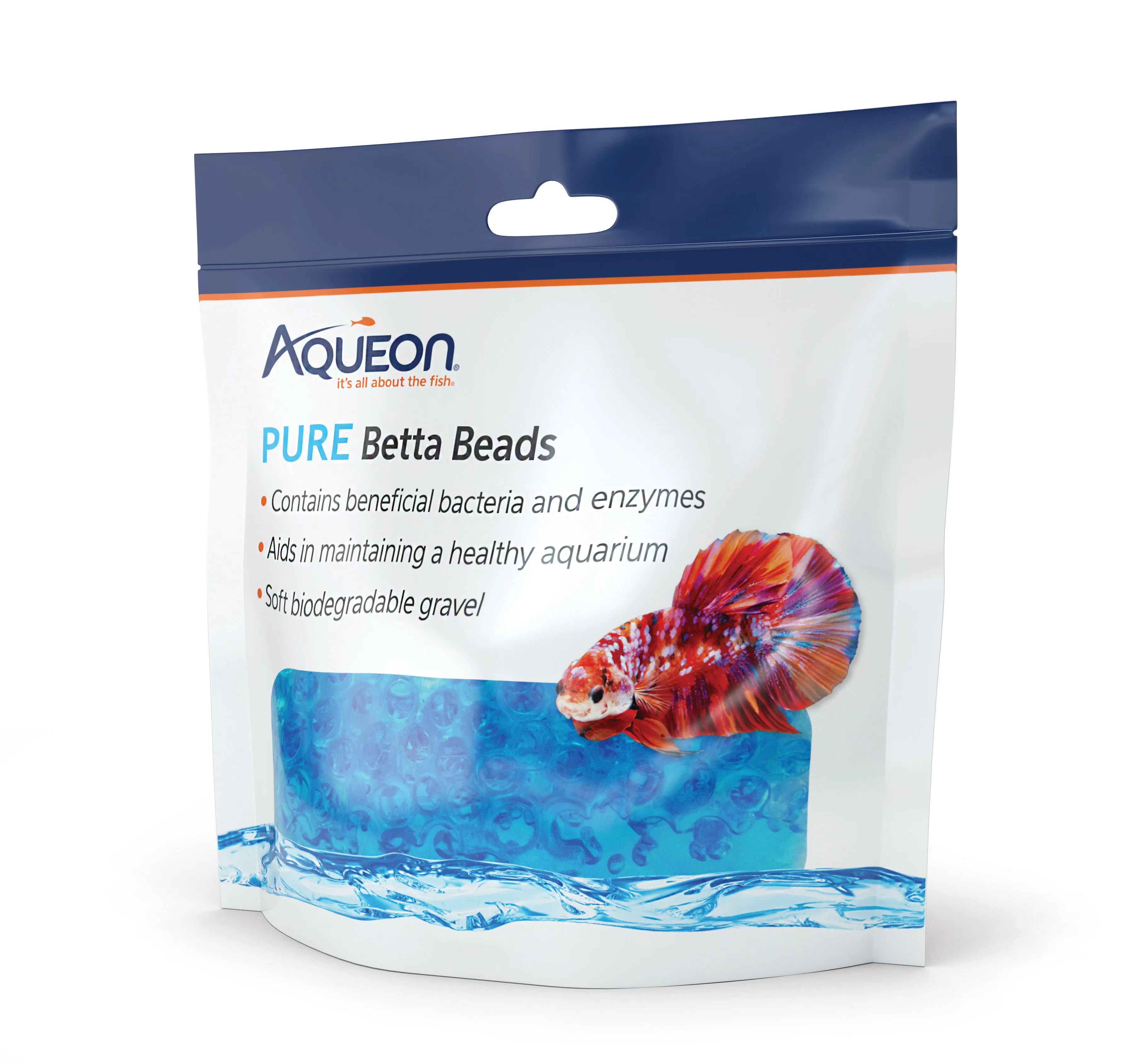 Aqueon Betta Beads, Blue Pouch