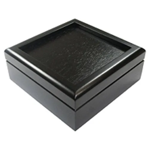 Black Hinged 5 7/16 Inch Box Velvet Lined