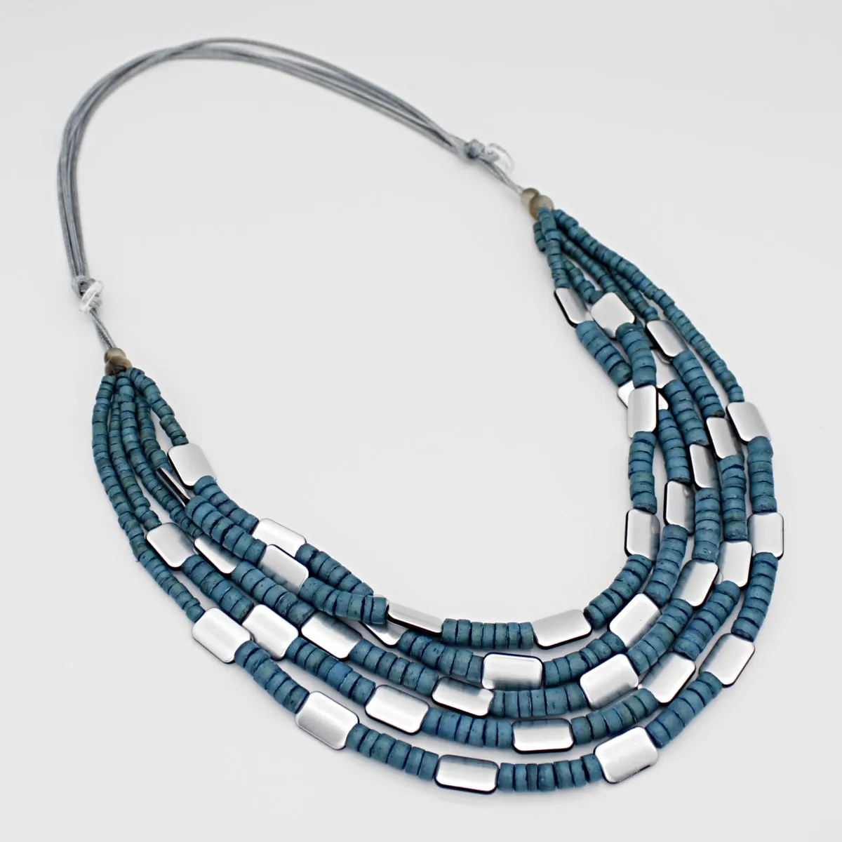 Blue Multi Strand Alyse Necklace