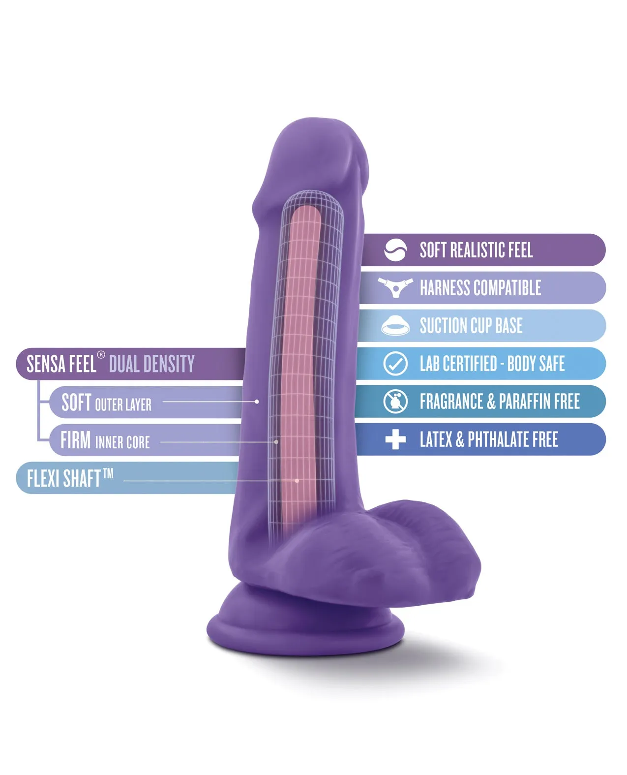 Blush Au Naturel Bold Delight 6" Dildo - Purple