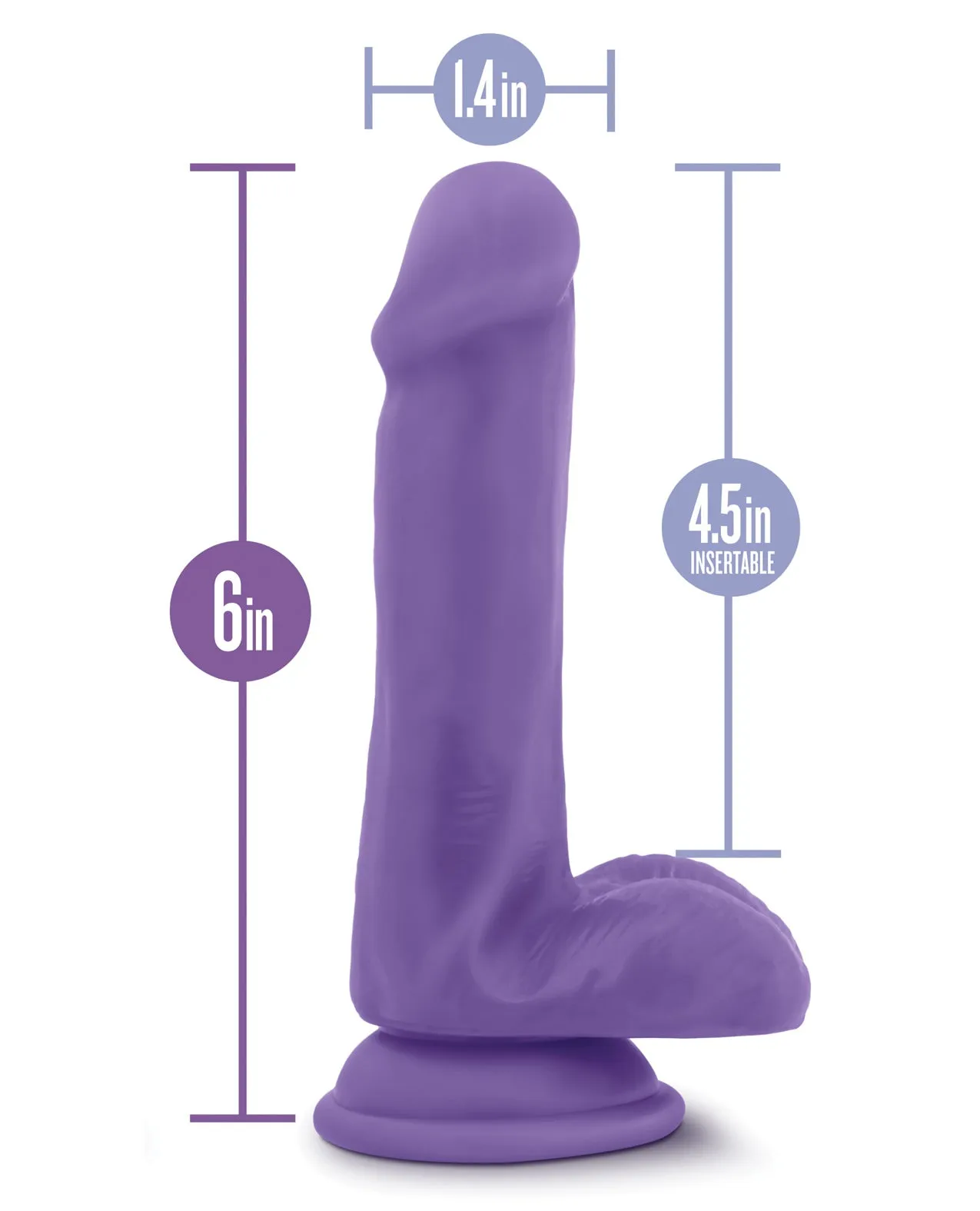 Blush Au Naturel Bold Delight 6" Dildo - Purple