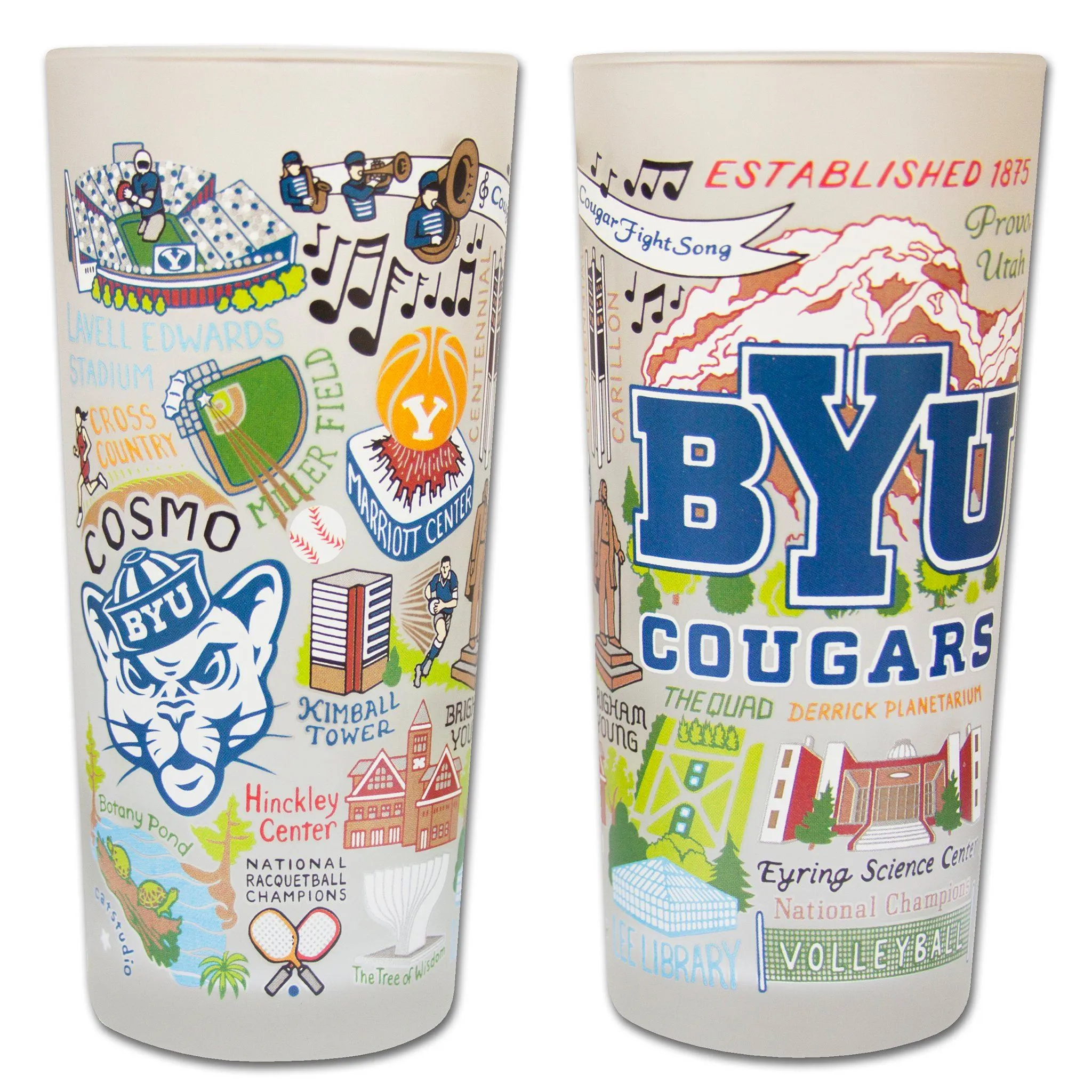 Brigham Young University (BYU) Collegiate Drinking Glass