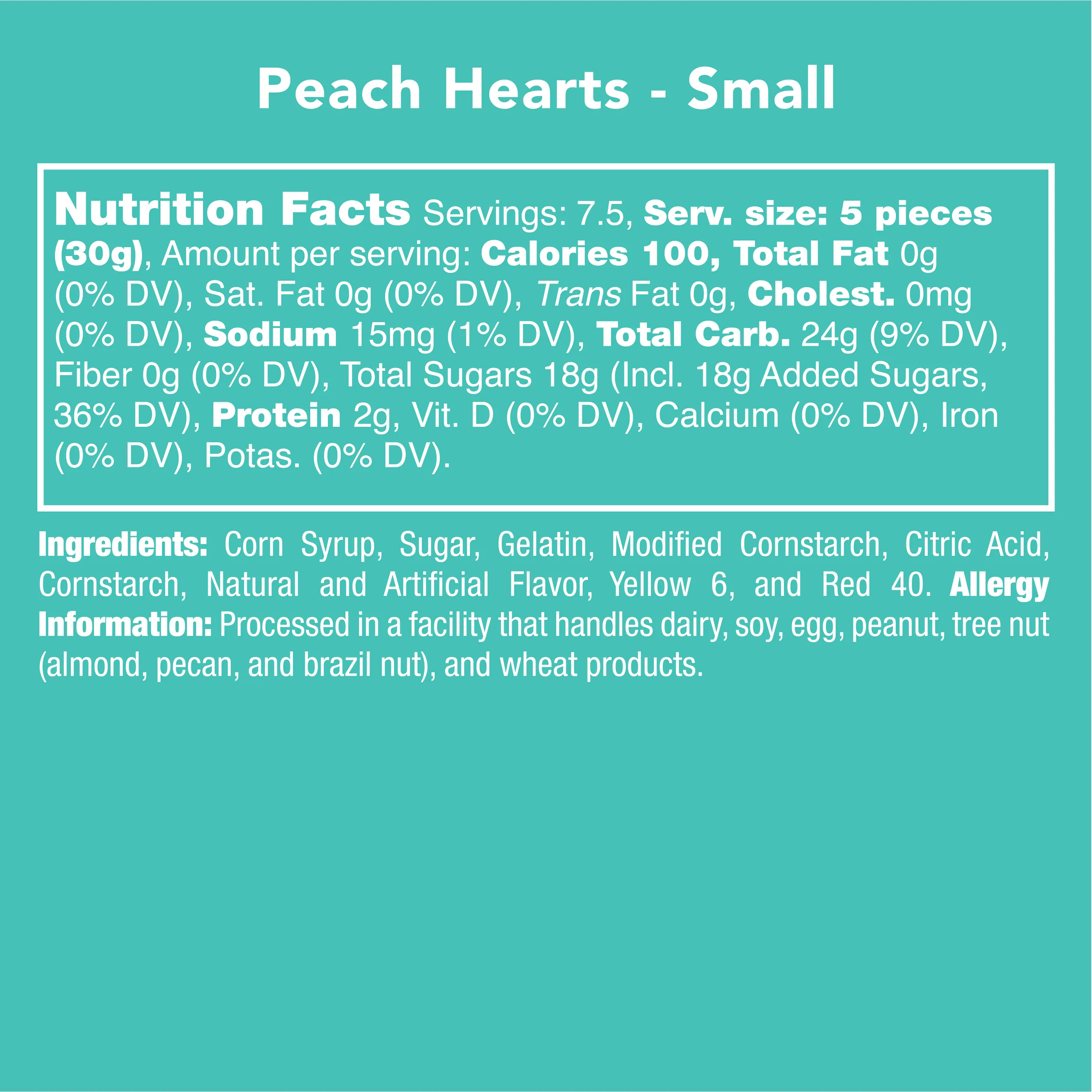 Candy Club Peach Hearts Gummies