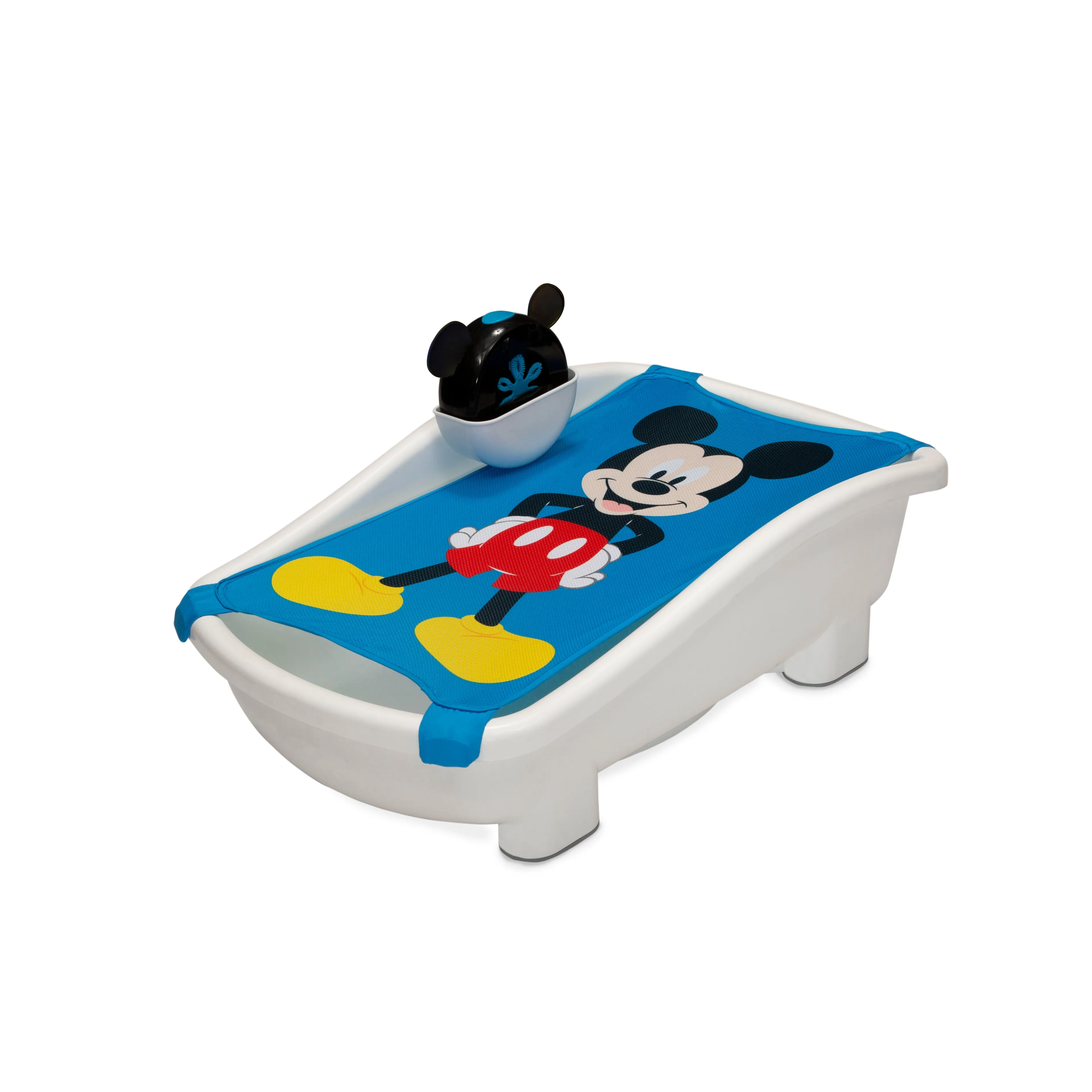 Disney Mickey Mouse My First Bubble Bath – 3-in-1 Newborn to Toddler Bathtub with Sling and Bubble Blower