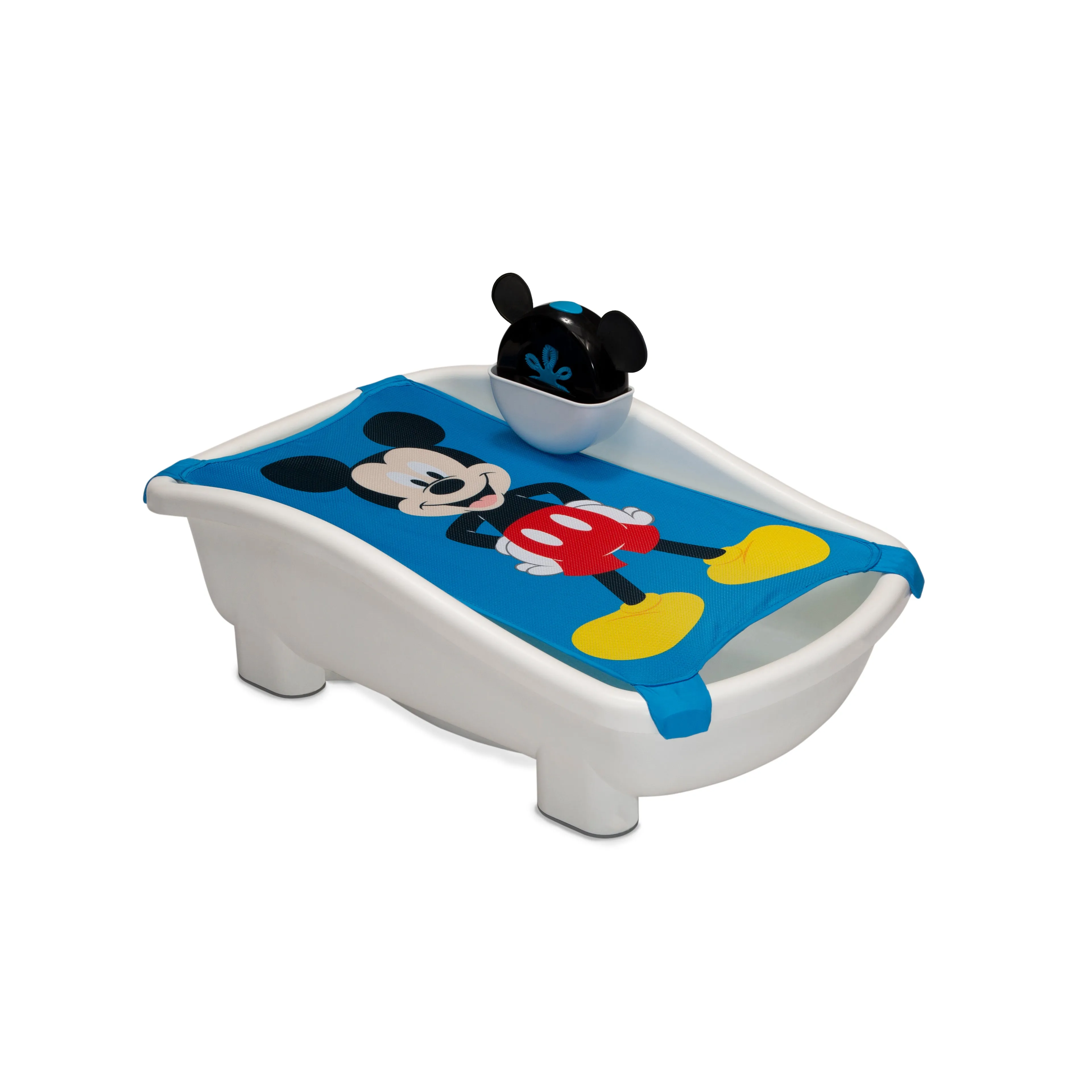 Disney Mickey Mouse My First Bubble Bath – 3-in-1 Newborn to Toddler Bathtub with Sling and Bubble Blower