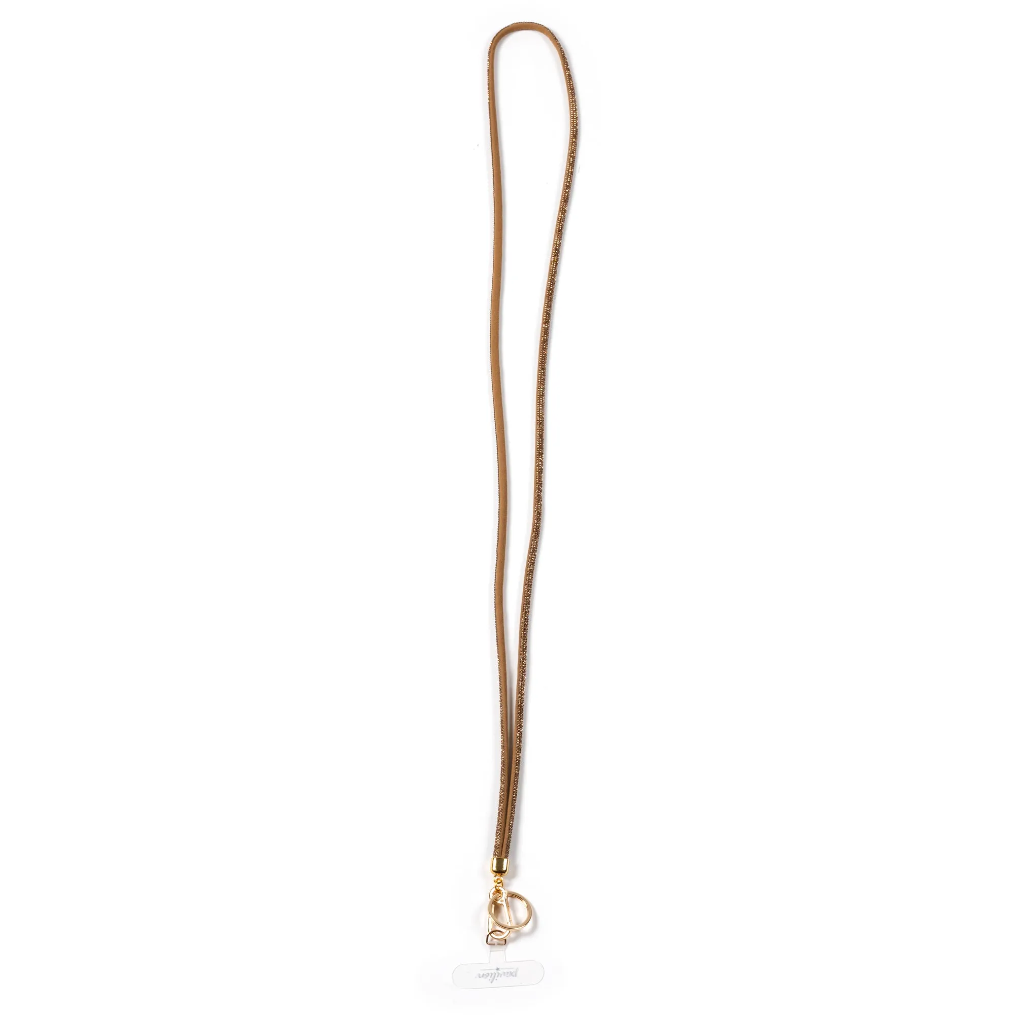 Gold Crossbody Soft Gemmed Phone Lanyard