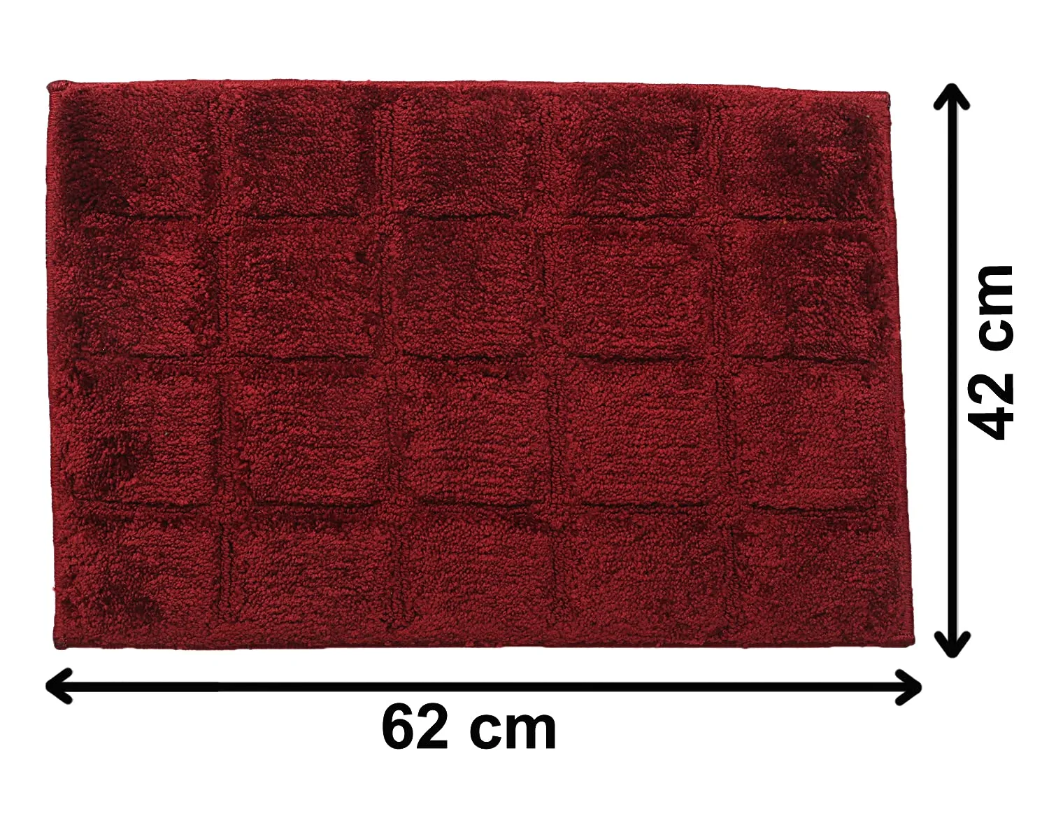 Kuber Industries Square Design Velvet Doormat (Maroon), Standard (HS39KUBMART022194)