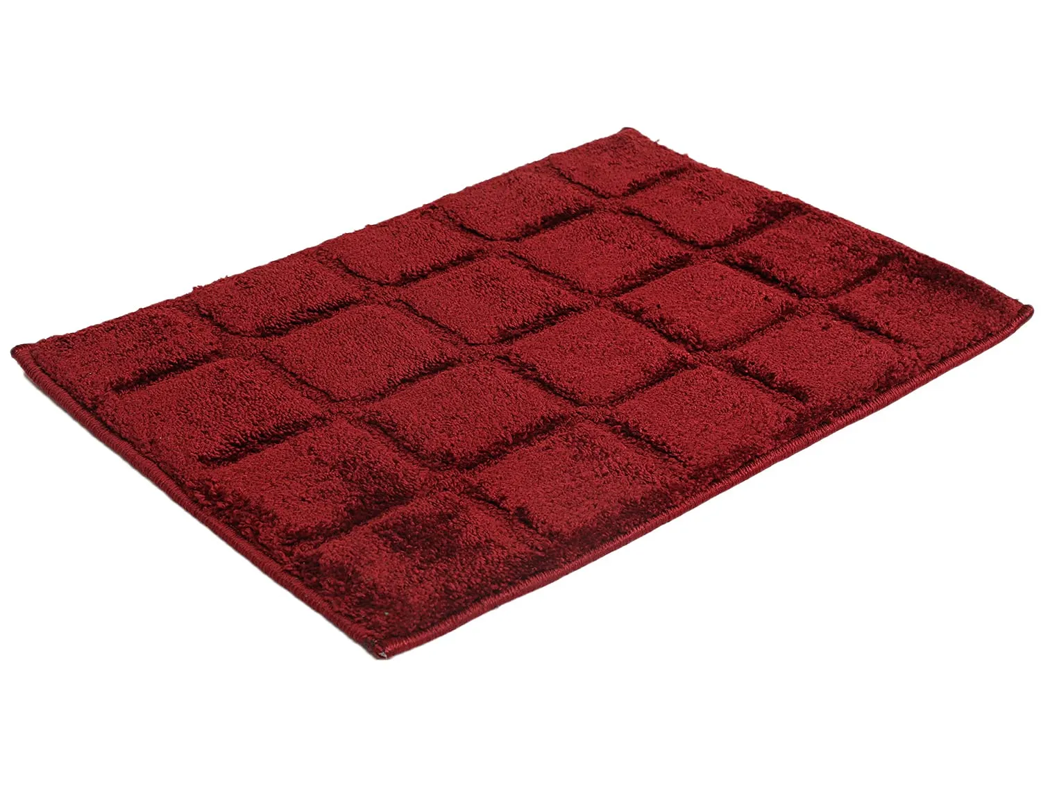 Kuber Industries Square Design Velvet Doormat (Maroon), Standard (HS39KUBMART022194)