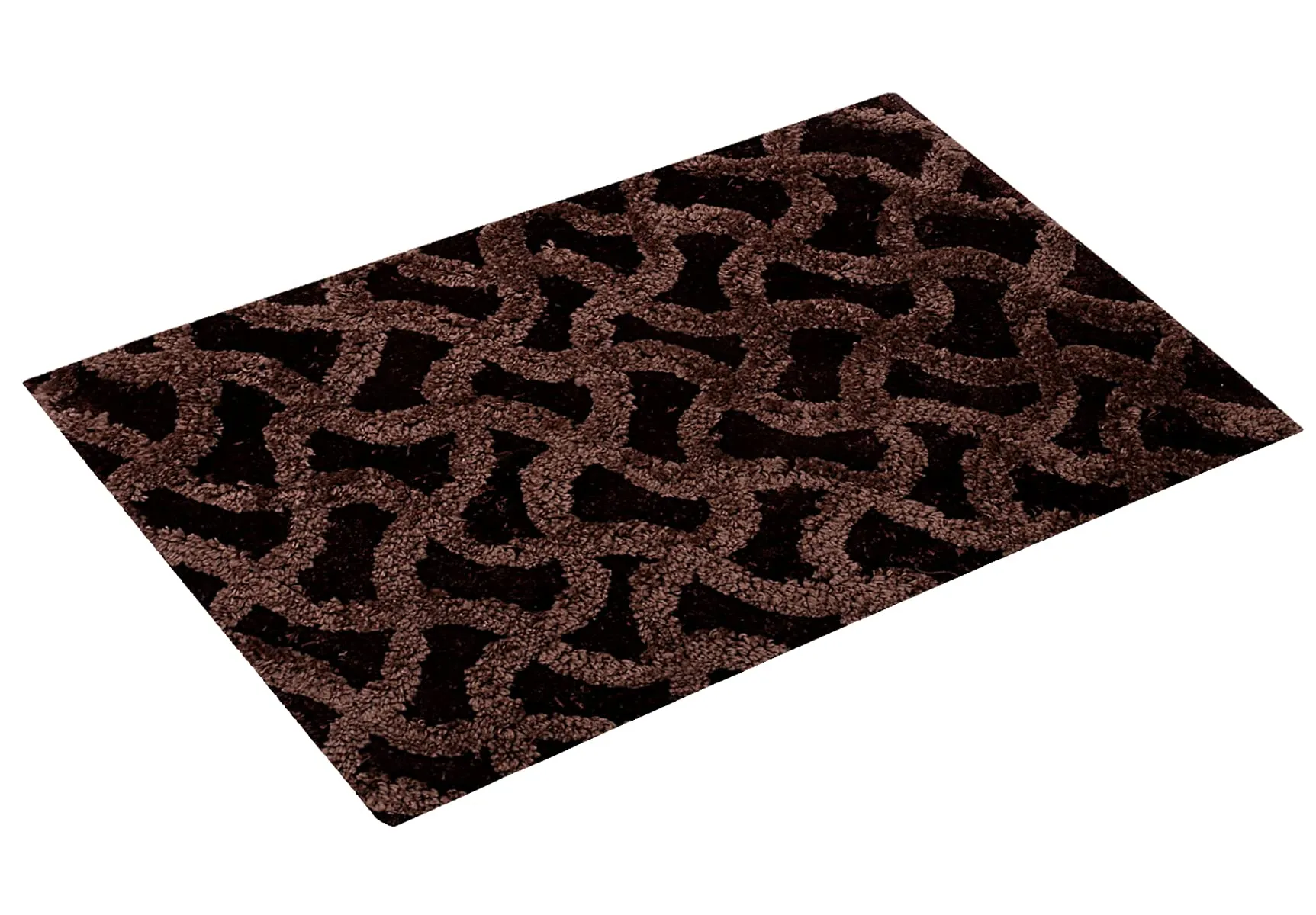 Kuber Industries Washable, Non Slip Velvet Doormat for Indoor- Pack of 2 (Dark Brown & Blue)