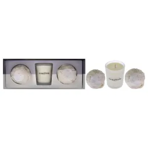 Light Candle Set - Petitgrain and Lavender by Aromaworks for Unisex - 3 Pc 2.65 oz Candle, 2 Pc Mini AromaBomb