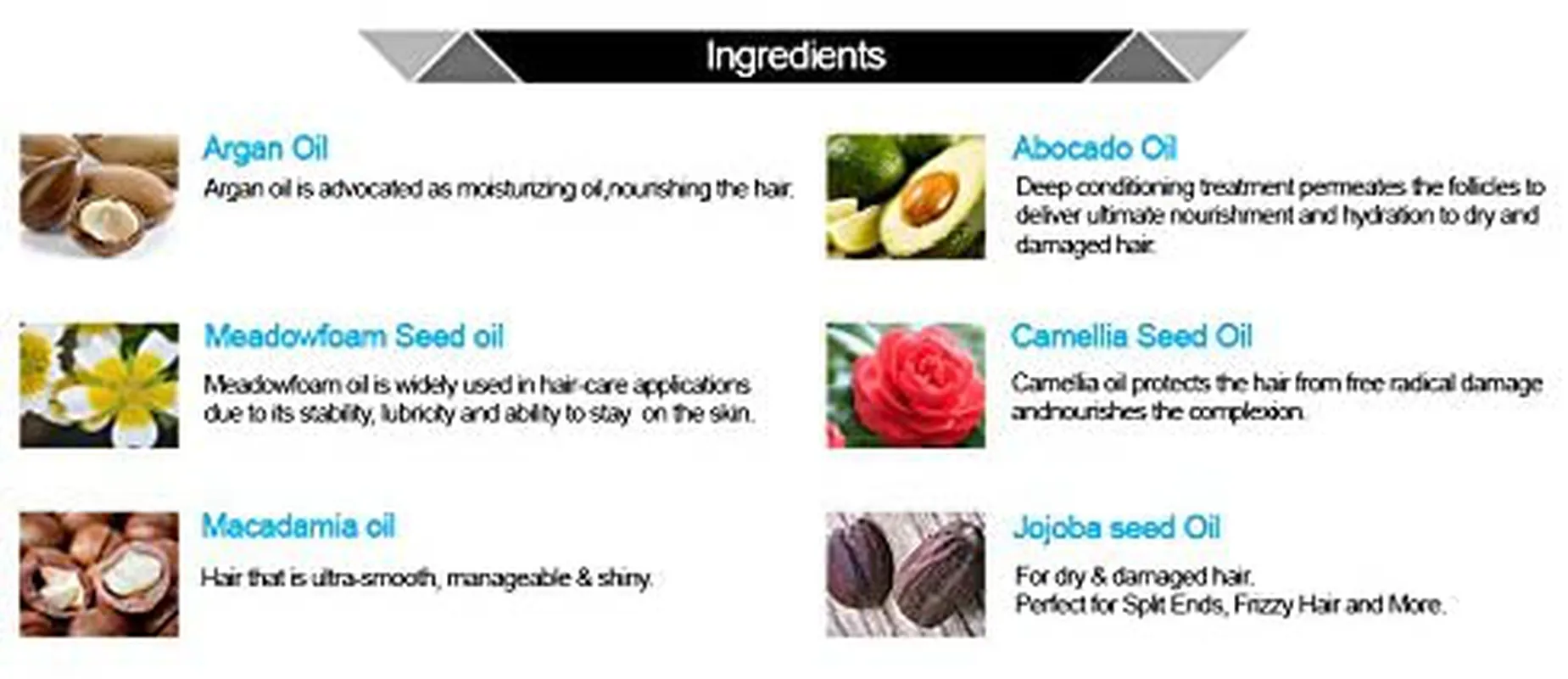 Magical Hair Essence & Treatment with 6 Natural Oil Complex (Argan,Camllia,Jojoba,Meadow Form Seed,Macadamia,Abocado Oil)