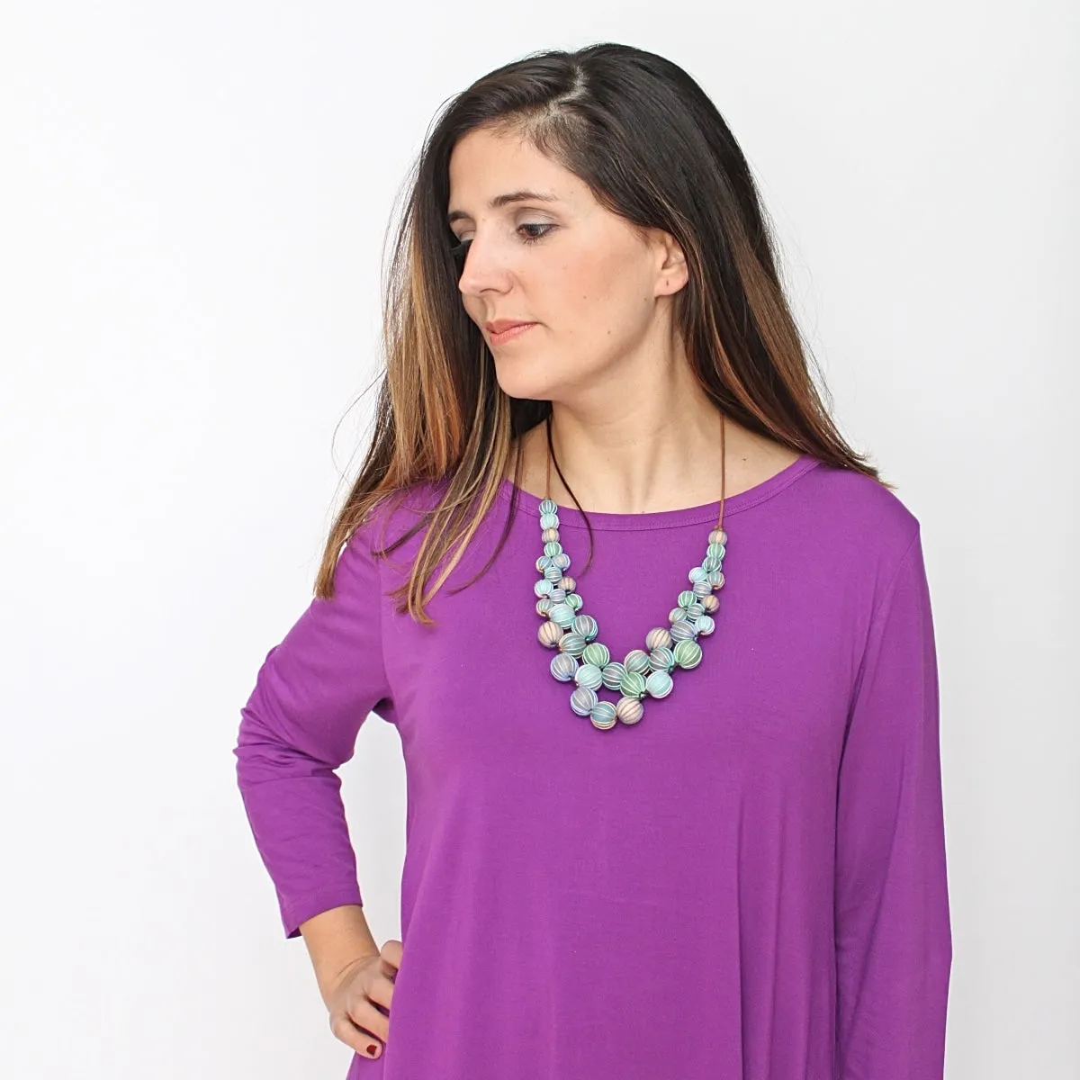 Merlot Beaded Olivia Necklace