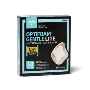 Optifoam Gentle Lite Foam Dressing, 3" x 3" with Border (case of 100)