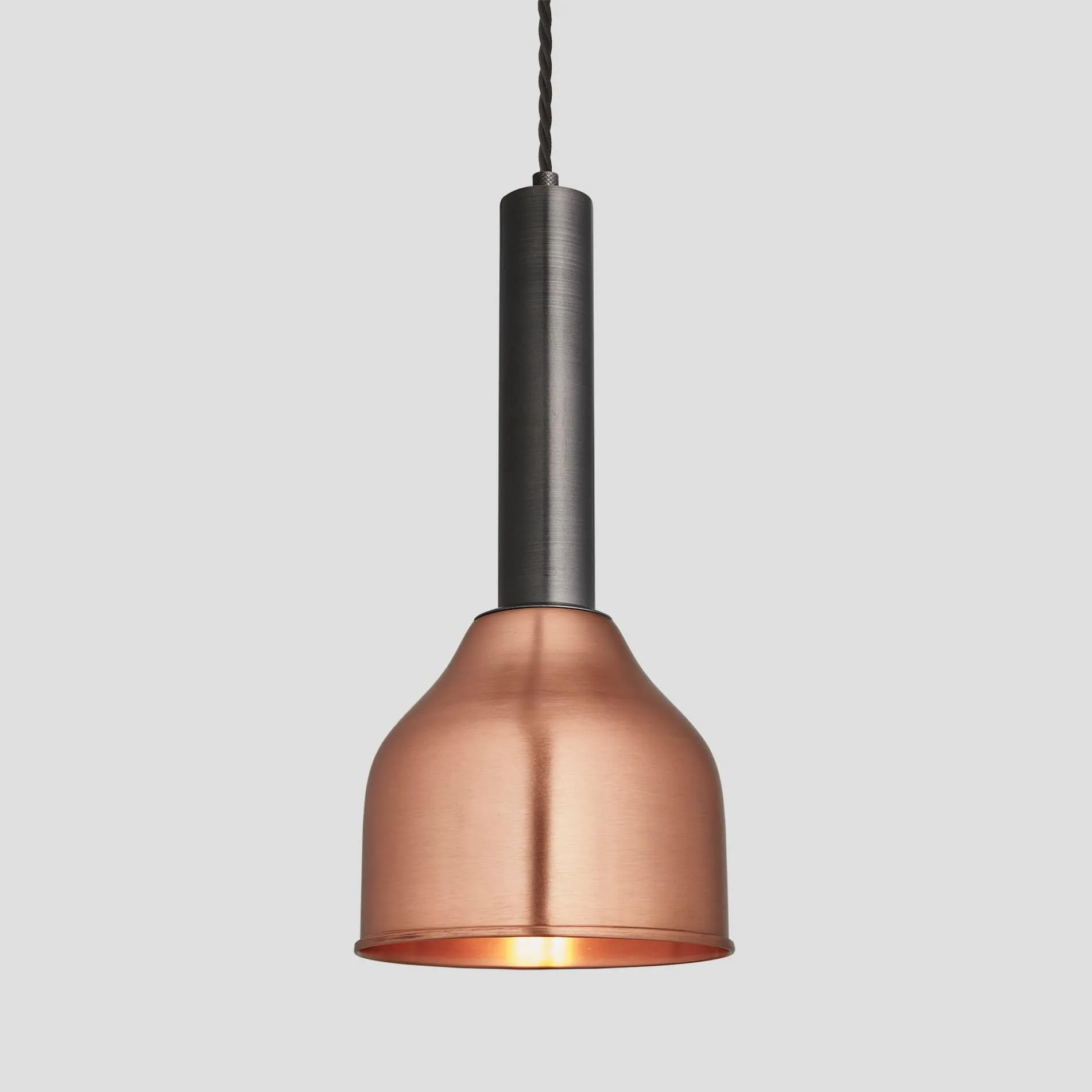 Sleek Cylinder Cone Pendant Light - 7 Inch - Copper