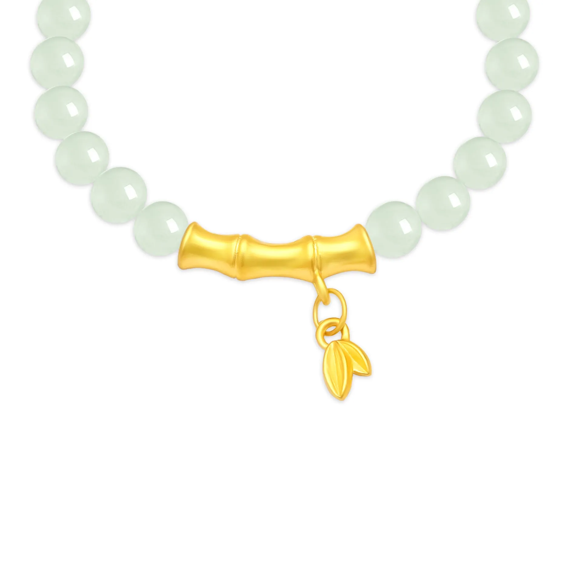 TAKA Jewellery 999 Pure Gold Bamboo Charm with Beads Bracelet