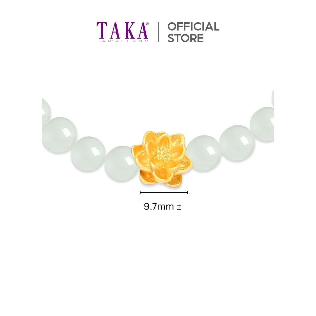 TAKA Jewellery 999 Pure Gold Flower Charm with Beads Bracelet