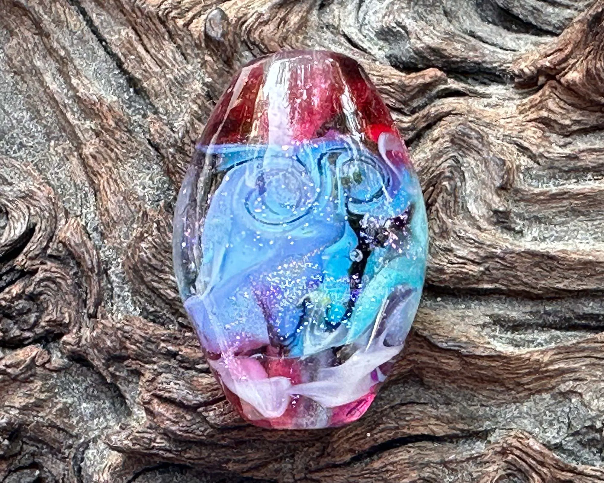 Unicorn Kisses Pink Lampwork Focal Bead SRA