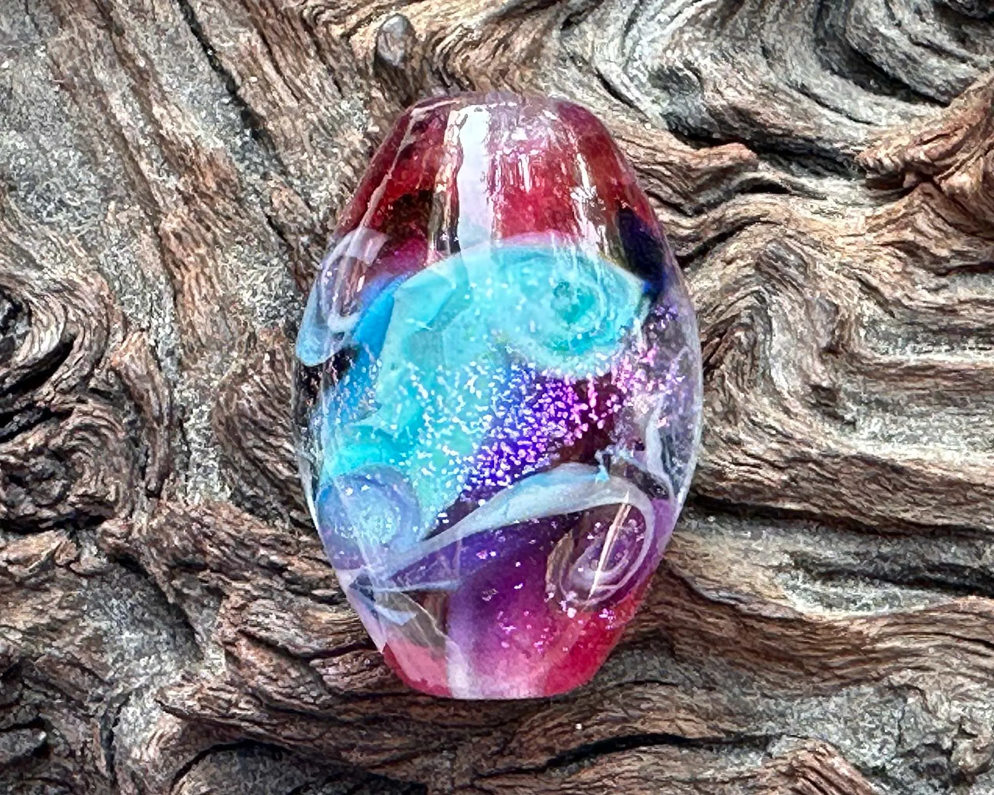 Unicorn Kisses Pink Lampwork Focal Bead SRA