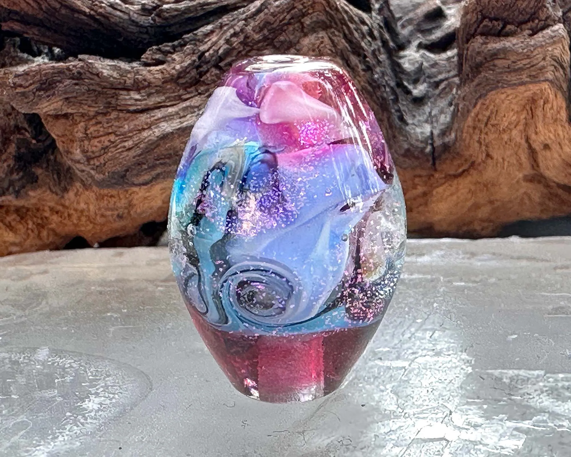 Unicorn Kisses Pink Lampwork Focal Bead SRA